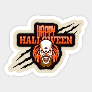 Happy Halloween Evil Clown Sticker